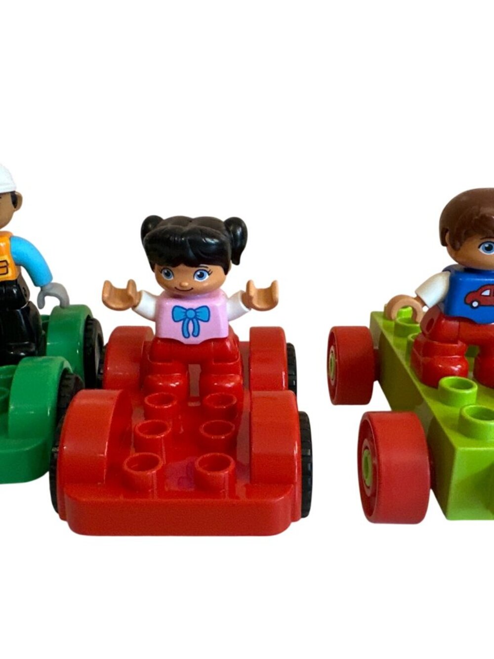 LEGO Duplo Lot of People Figures and Cars Construction Worker Boy Girl Toys